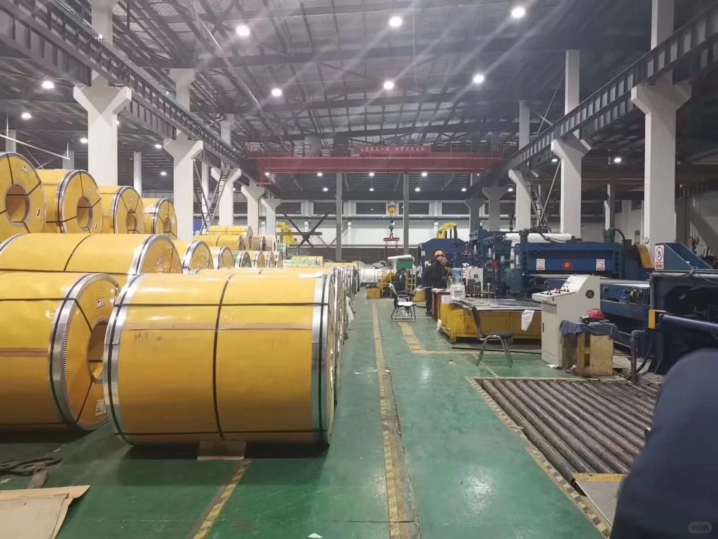 Stainless steel coil inventory and processing workshop